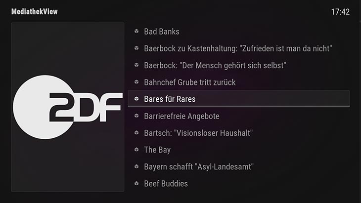 Mediathek des ZDF